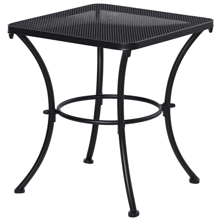 Outsunny Garten Couchtisch, Beistelltisch, Kaffeetisch, Metall, Schwarz, Terrasse, 45 x 45 x 50 cm