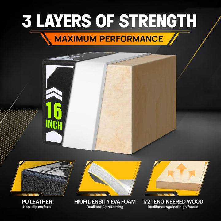Yes4All 3 in 1 Soft Plyo Box mit Holzkern, Sprungbox, Plyometric Box Plattform für Sprungtraining, H