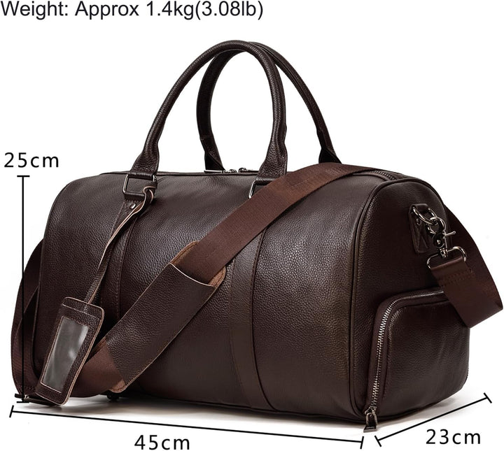 Leder Reisetasche grosse Kapazität Duffel Gepäcktasche mit Schuhfach, Männer Frauen Umhängetasche fü