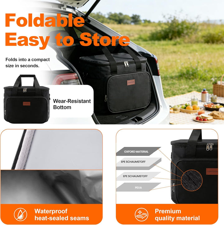 Isolierte Faltbare Kühltasche Lunchtasche wasserdichte Thermotasche Umhänge Tragetasche Für Herren D