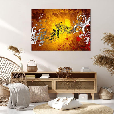 Bilder auf Leinwand 100x70cm Leinwandbild Musik Konzert Spass Blume Gross Wanddeko Bild Schlafzimmer