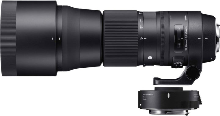 Sigma 150–600mm F5–6.3 DG OS HSM Contemporary mit TC-1401 Konverter-Kit für Canon EF Mount Single, S