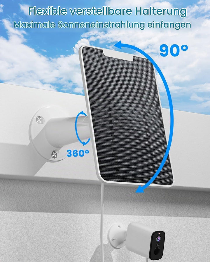 Solarpanel kompatibel mit Arlo Essential Spotlight/XL-Strahler-Kamera, 5W Solarpanel-Ladegerät, IP65