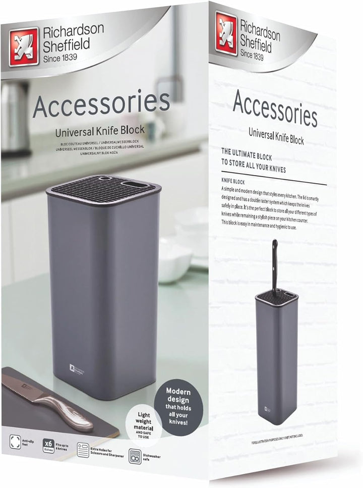 Richardson Sheffield Messenblok Universeel Grijs Messerblock Grau, Messerblock Grau