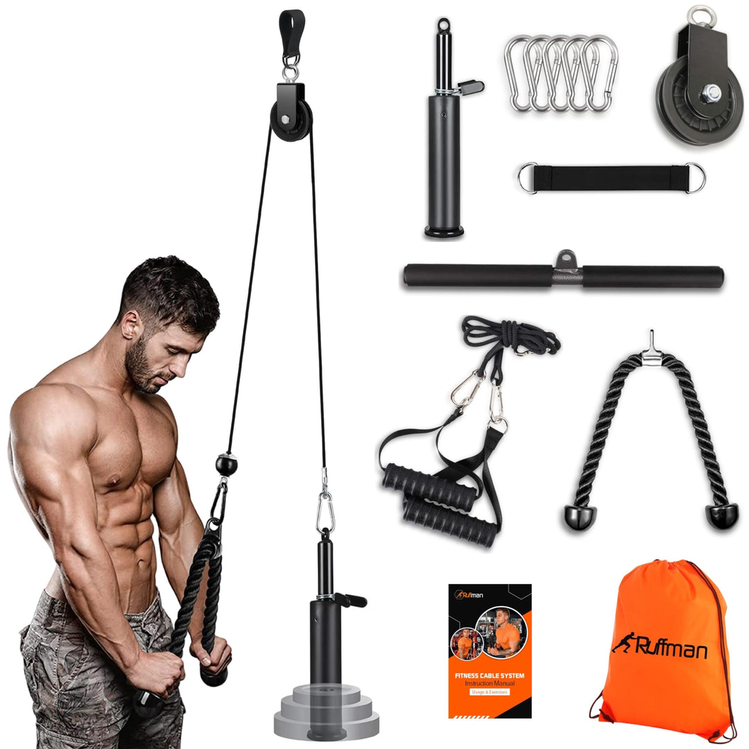 Ruffman Fitness Latzug - Gym Kabelzug Unterarmtrainer Arm-Krafttraining Trizeps Seil Gewicht Fitness