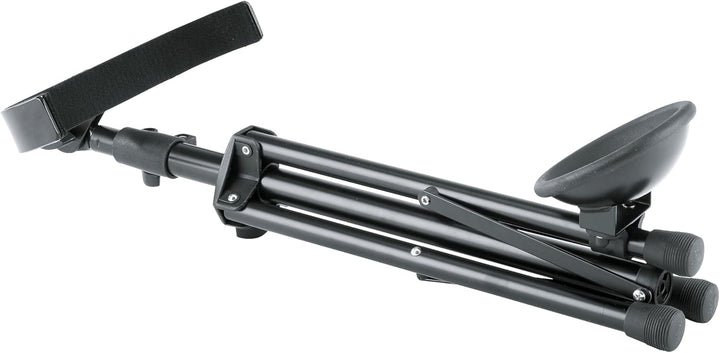K&M 15045 Kontrafagottständer schwarz Stahl - 26,2 cm Bügelbreite - grosse Auflageschale - Höhe bis