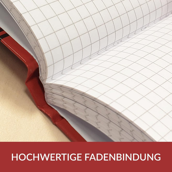 Bantex Notizbuch A4 kariert, 192 Seiten, 70 g/m², Hardcover, schwarz, 3 Stück