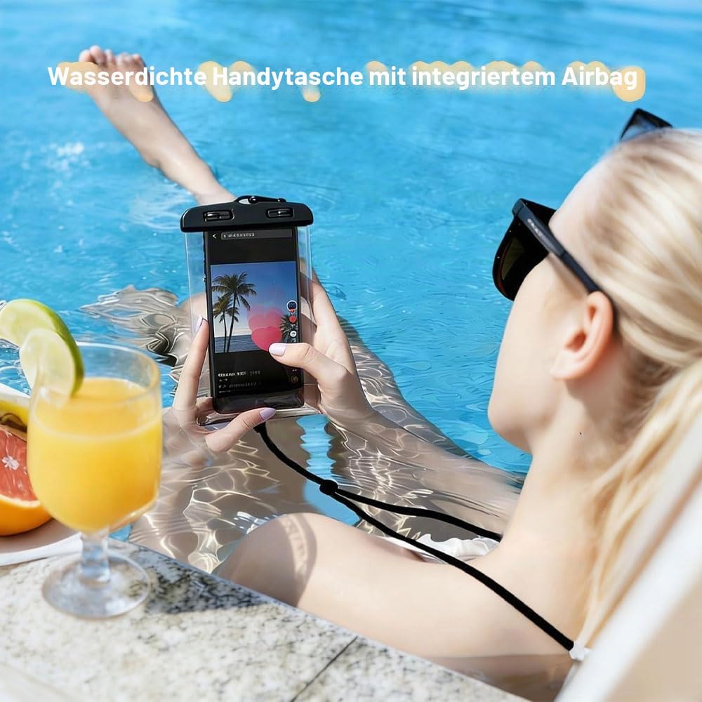 luftmatratze mit Netz, Pool matratze mit wasserdichter Handytasche wasserhängematte mit Netz, luftma