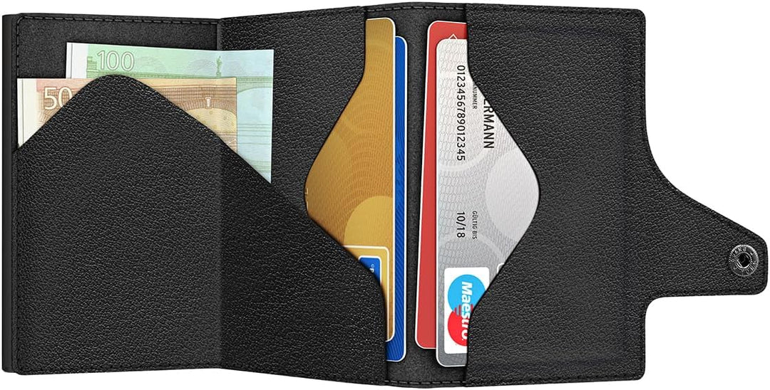 TRU VIRTU® Wallet Click &amp; Slide Strap Edition Diagonal Carbon Black/Black, Diagonal Carbon Black/Bla