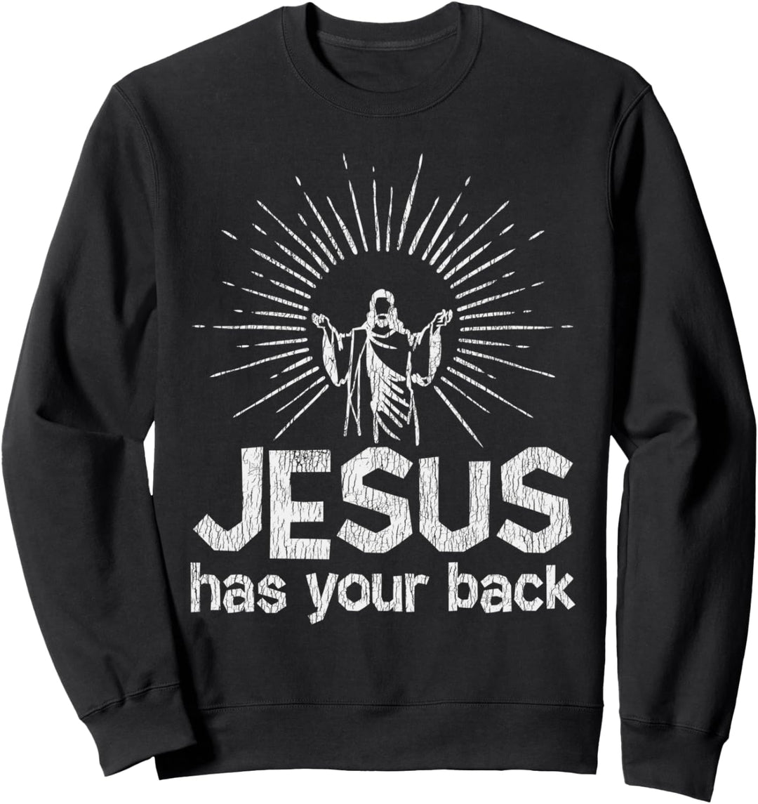 Vintage Jesus Hat Ihr Rücken Kreuz Jesus Christian Bible Sweatshirt