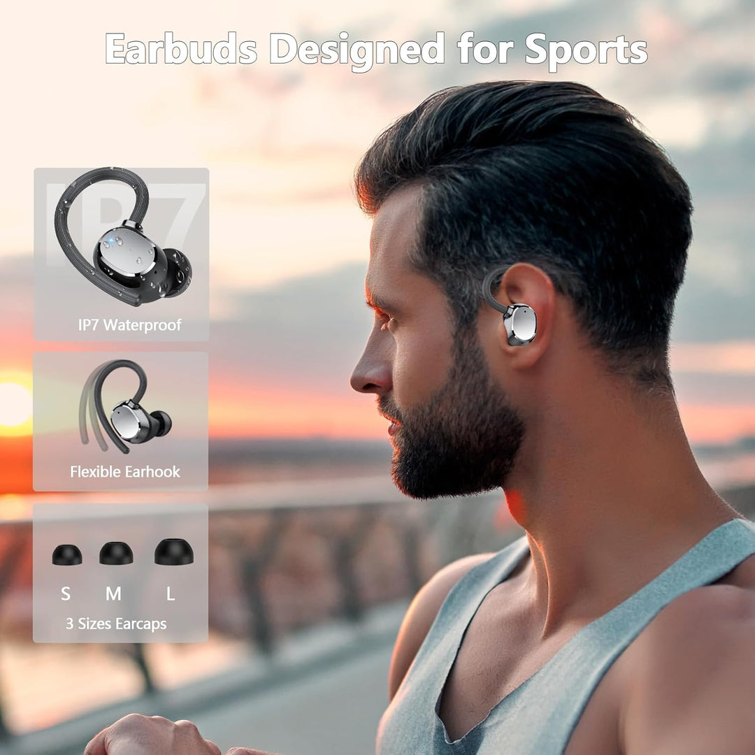 Bluetooth Kopfhörer Sport, 2025 Neue In Ear Kopfhörer Kabellos Bluetooth 5.3 mit 4 ENC Noise Cancell