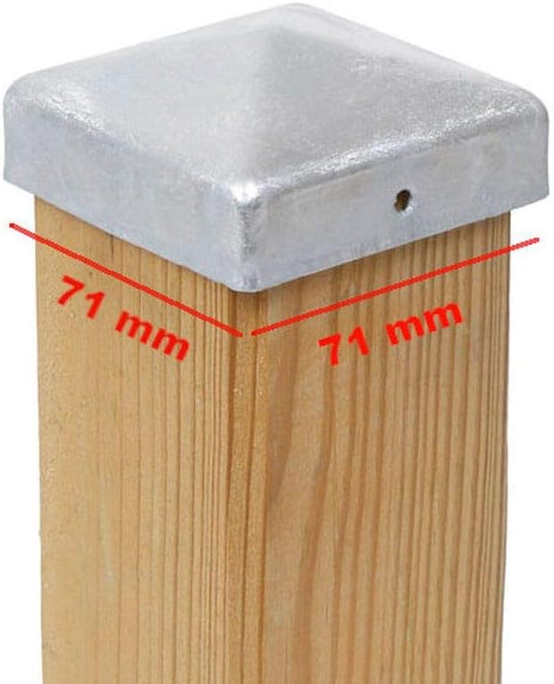 10 x PFOSTENKAPPE PYRAMIDE 71 x 71 MM STAHL FEUERVERZINKT 10 71 x 71 mm, 10 71 x 71 mm