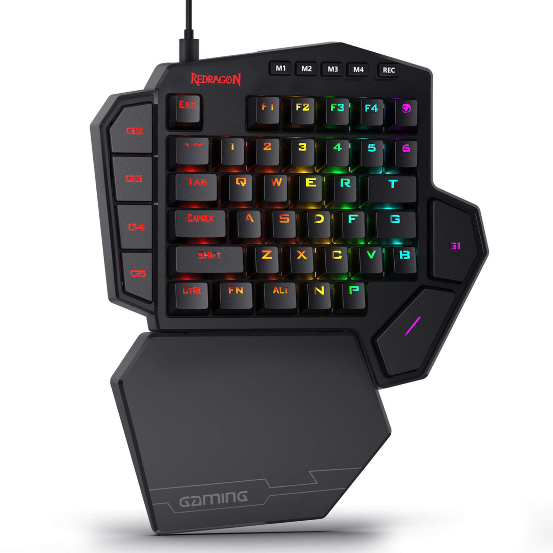 Redragon K585 DITI Einhand RGB Mechanische Gaming-Tastatur, Braune Schalter, Typ-C Professionelle mi