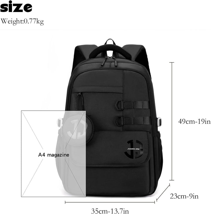 JANSBEN Wasserdichter Schulrucksack für Teenager Jungen und Mädchen, Mehrfachfach Design für Schule