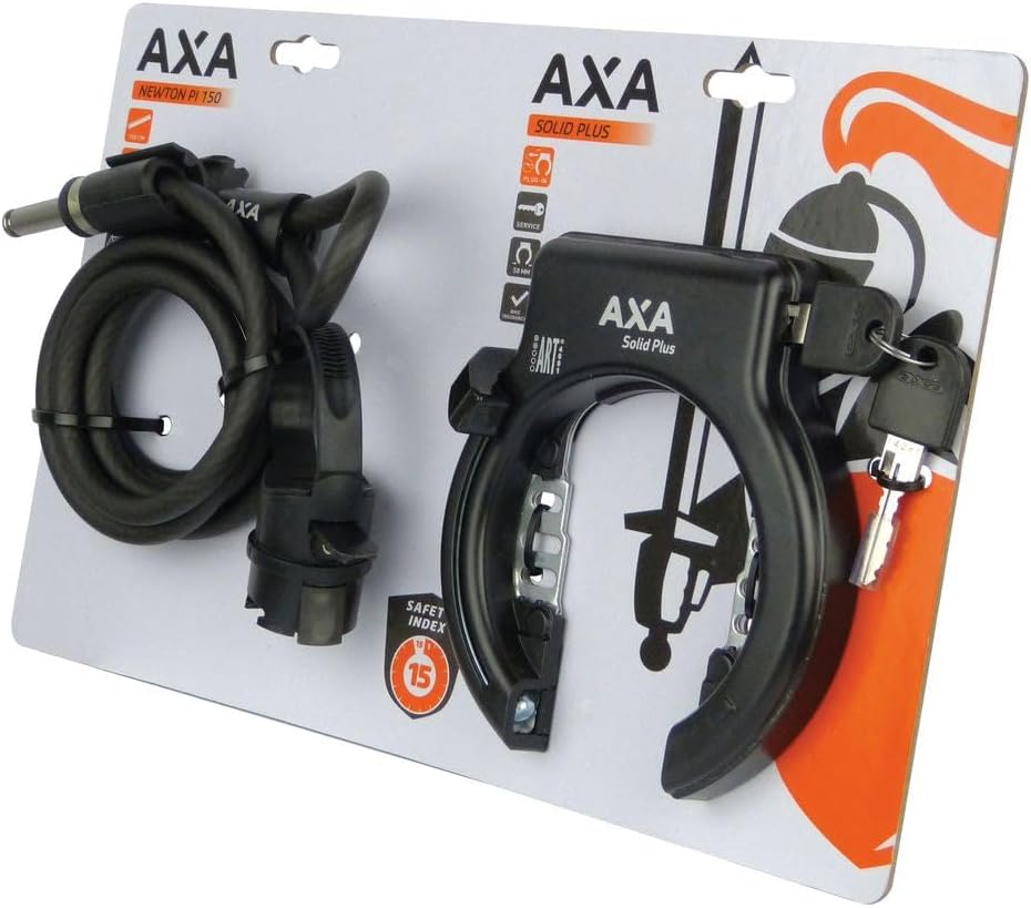 Axa Unisex – Erwachsene Solid Plus FahrradSchloss, schwarz, One-Size