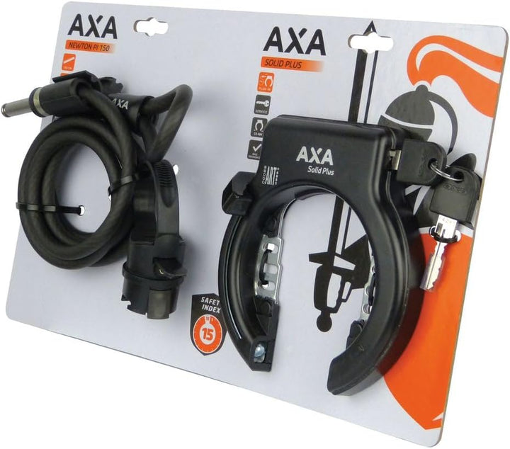 Axa Unisex – Erwachsene Solid Plus FahrradSchloss, schwarz, One-Size