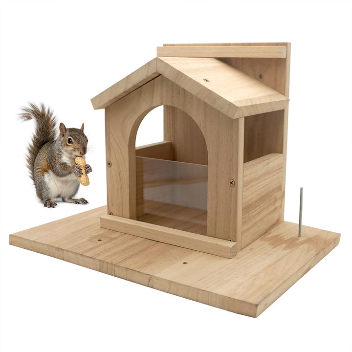 Eichhörnchen Futterautomat aus Holz, langlebige Streifenhörnchen Futterplattform mit grosser Kapazit
