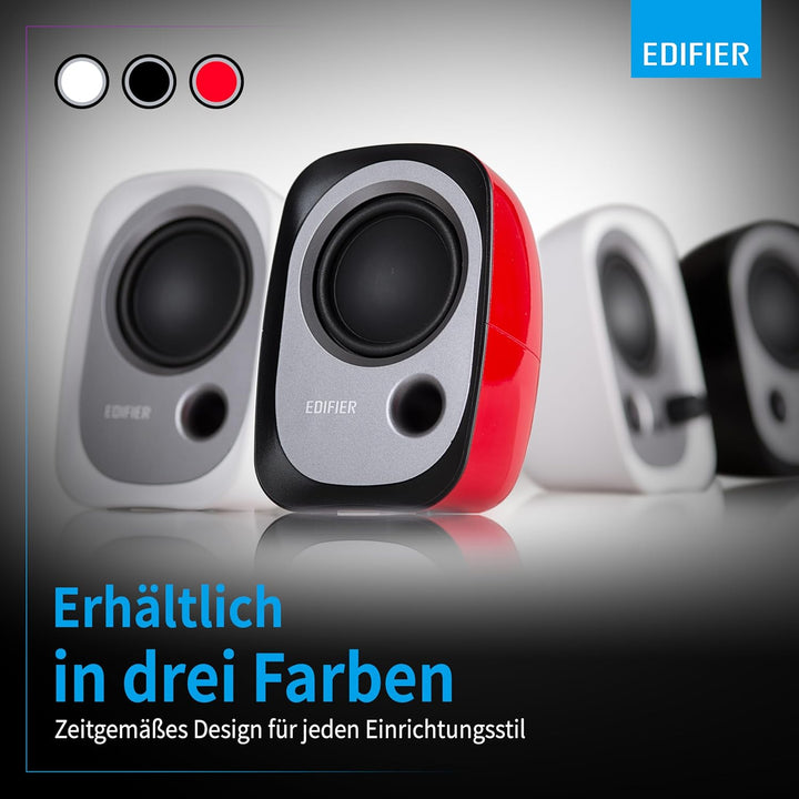Edifier R12U RD USB-Lautsprecherset Bassreflex-Port Kopfhöreranschluss Integrierter Lautstärkeregler