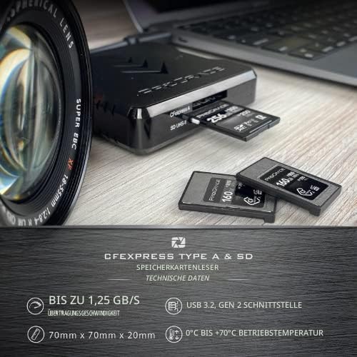 CFexpress Typ A und SDXC/SDHC UHS-II Kartenleser mit Zwei Steckplätzen | USB 3.2 Gen 2 | von ProGrad