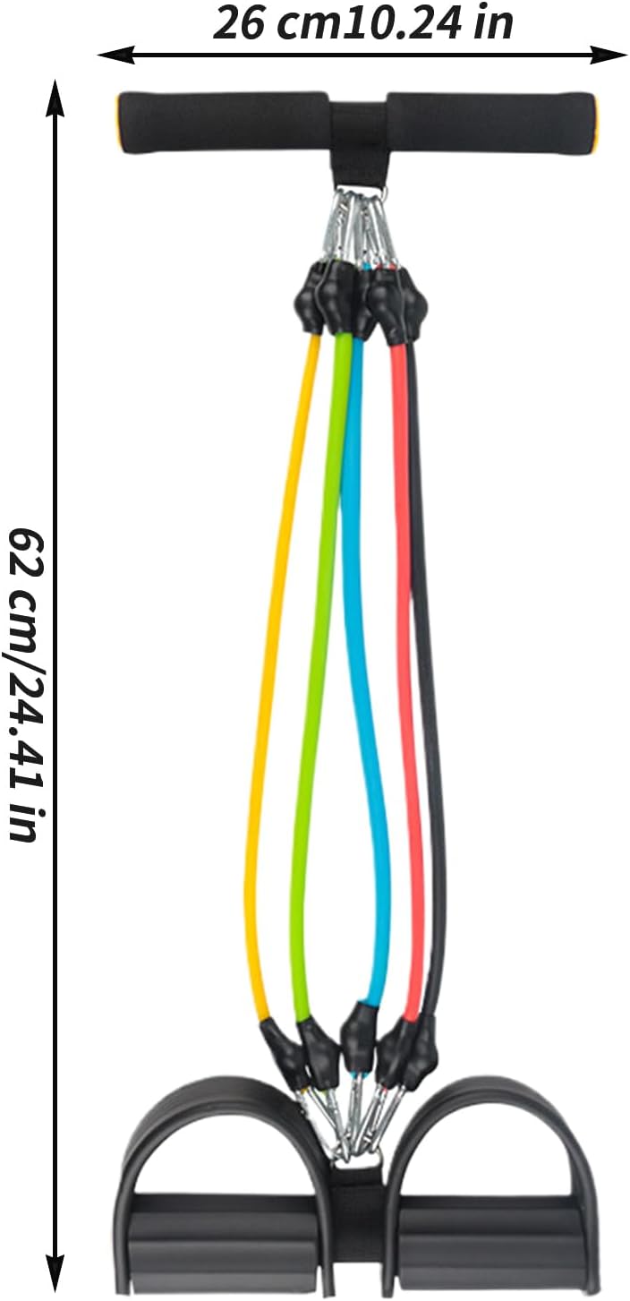Spannseil, multifunktional, 5 Röhren, für Pedale, elastisches Widerstandsband mit Pedalen, Griffen,