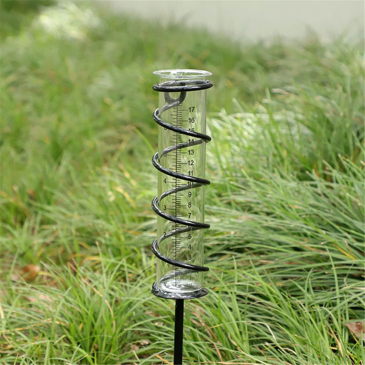 2 Stück Regenmesser mit Erdspiess aus Metall - Glas-Regenmesser | Niederschlagsmesser | Wetterstatio