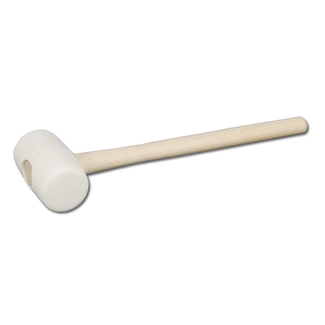 DEWEPRO® Gummihammer 300g weiss mit Holzstiel - Kopf Durchmesser Ø45mm - Schonhammer, Fliesenhammer,
