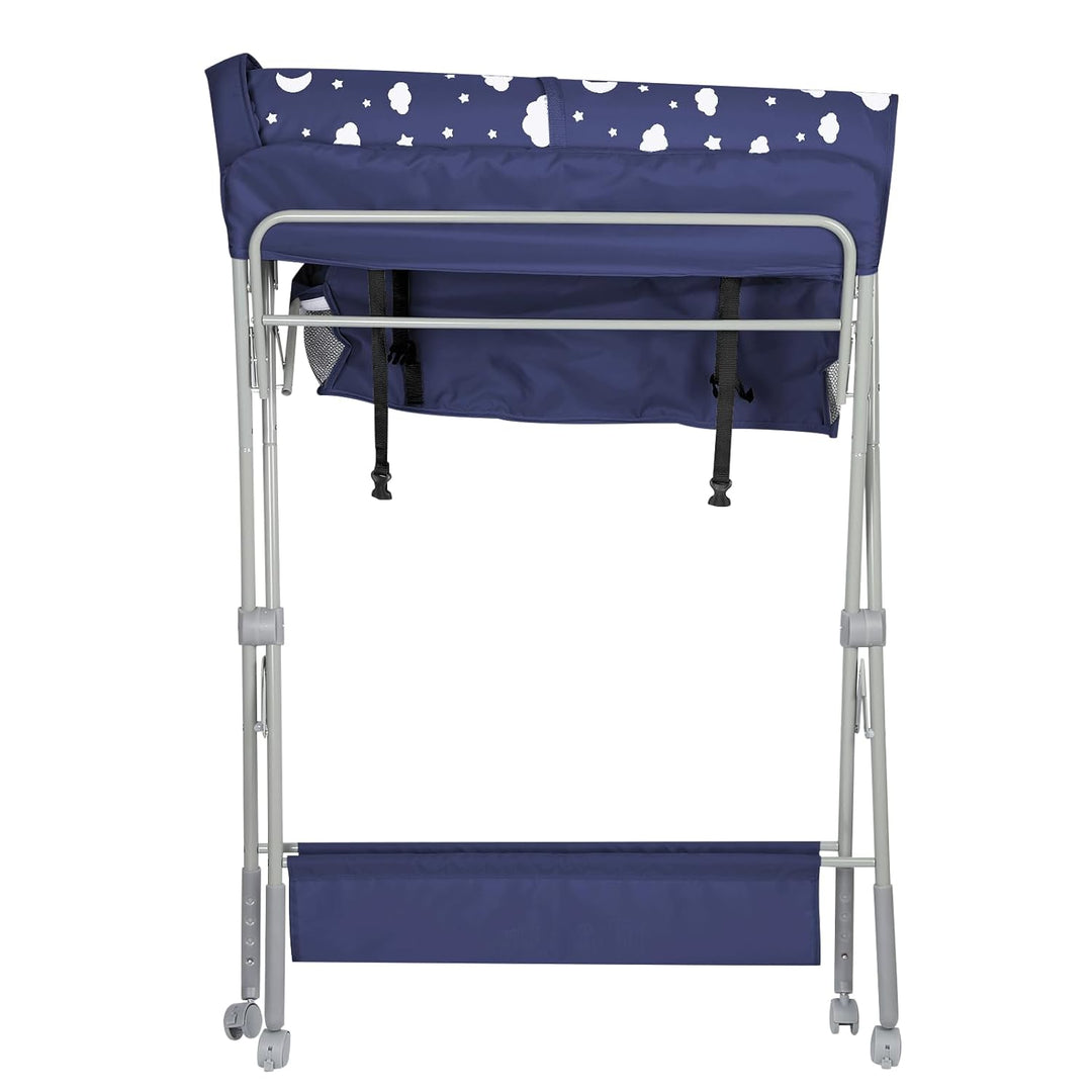 Baby Klappbarer Wickeltisch，Mobiler Wickeltisch mit Rollen und Wickelauflage,Wasserdicht und Höhenve
