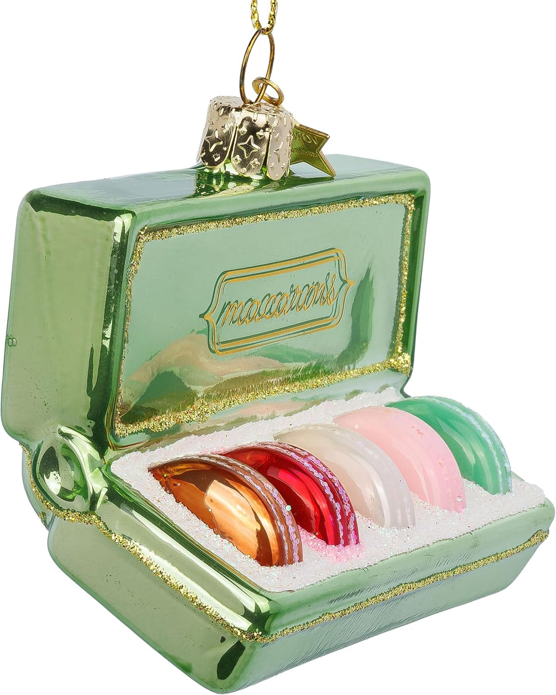 SIKORA Macaron Box besondere Weihnachtskugel Glas Christbaumschmuck Deko Figur Weihnachten Anhänger