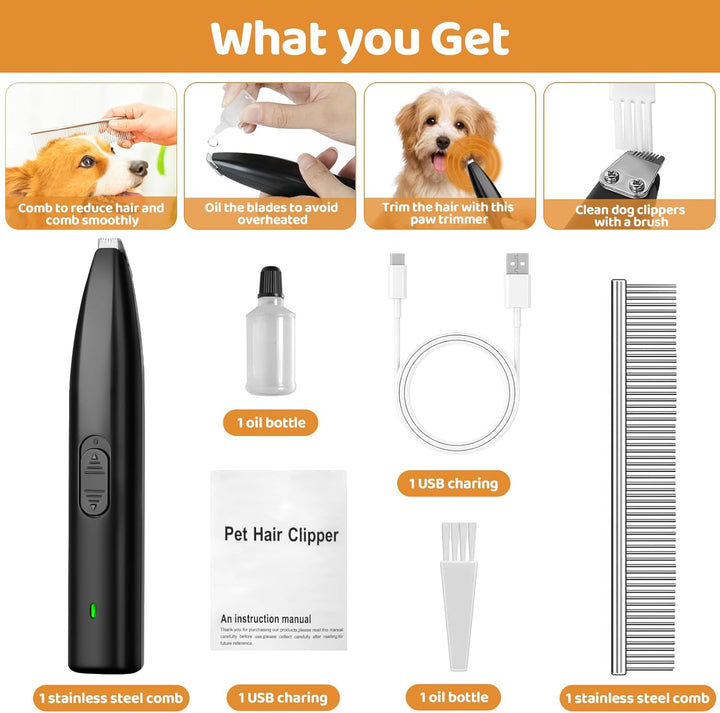 Hundeschermaschine, Pfotentrimmer für Hunde, Schermaschine Hund Pfoten Leise, Elektrischer Haustier
