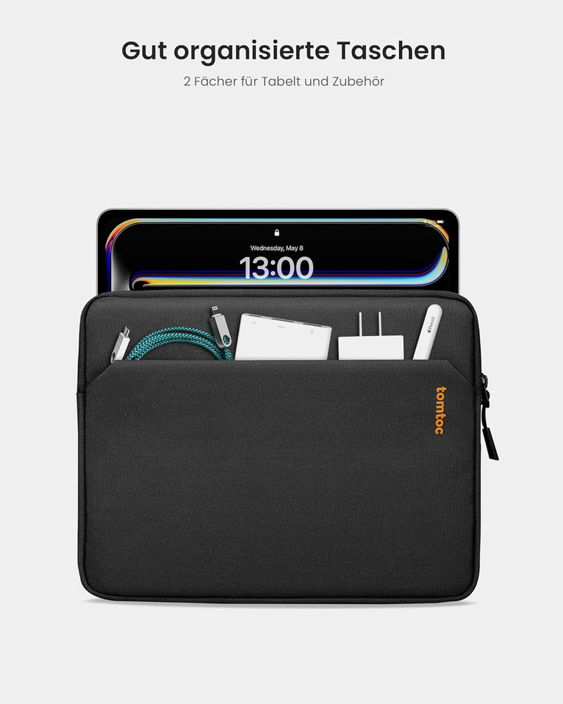 tomtoc Slim Tablet Tasche Hülle für 13 Zoll iPad Pro M4 OLED 2024, 13 Zoll iPad Air M2 2024, 12,9 Zo