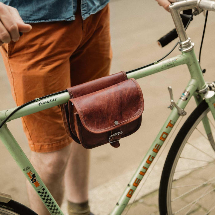 Gusti Rahmentasche Leder - Sabine S. Gepäckträger Tasche Doppelpacktasche Fahrradtasche Ledertasche