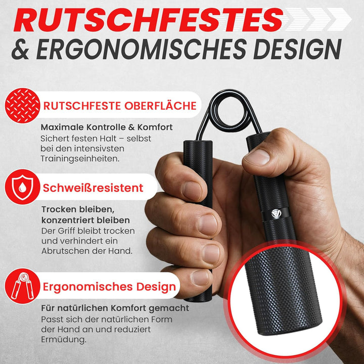Griffkraft Trainer 4er Set 22,5-90 kg Metall Handtrainer Fingertrainer Unterarmtrainer mit 8x Schaum