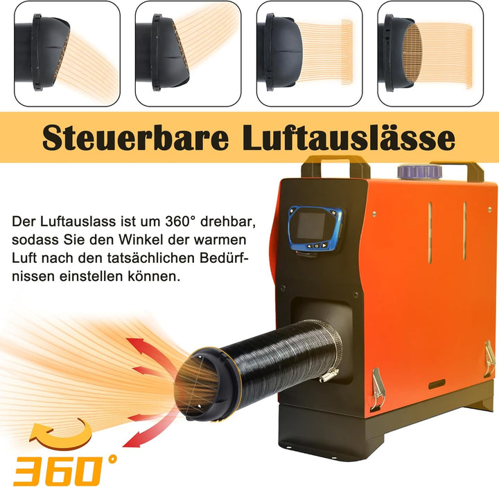 UISEBRT 8KW Standheizung Diesel Lufterhitzer 12V, Air Diesel Heizung Dieselheizung mit Schalldämpfer
