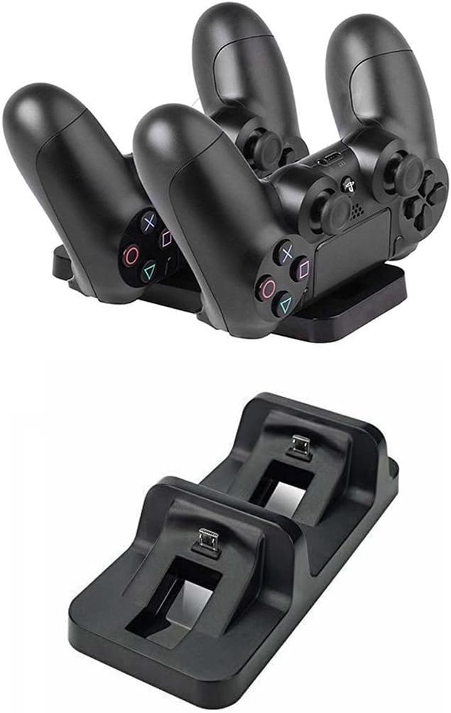 Dual-Ladestation kompatibel mit PS4 / PS4 Slim / PS4 Pro-Controllern, Ladestation für 2 Controller,
