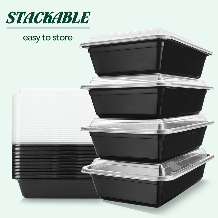 Glotoch Meal Prep Containers 32oz Containers Single 1 Compartment with Lids Food Storage Containers
