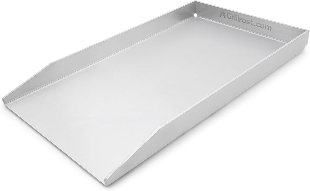 Grillrost.com Das Original Edelstahl Grillplatte | Plancha 44,3x26cm - passend für Weber Spirit | 4m