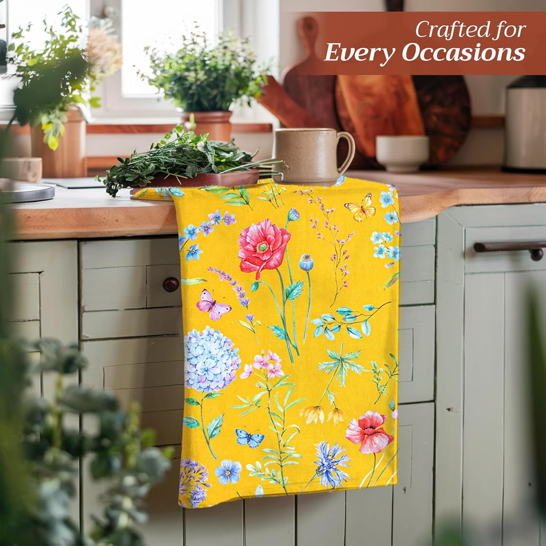 Maison d' Hermine Just Florals 100% Baumwolle Set von 3 Multi-Purpose Küchenhandtuch | Bar Handtüche