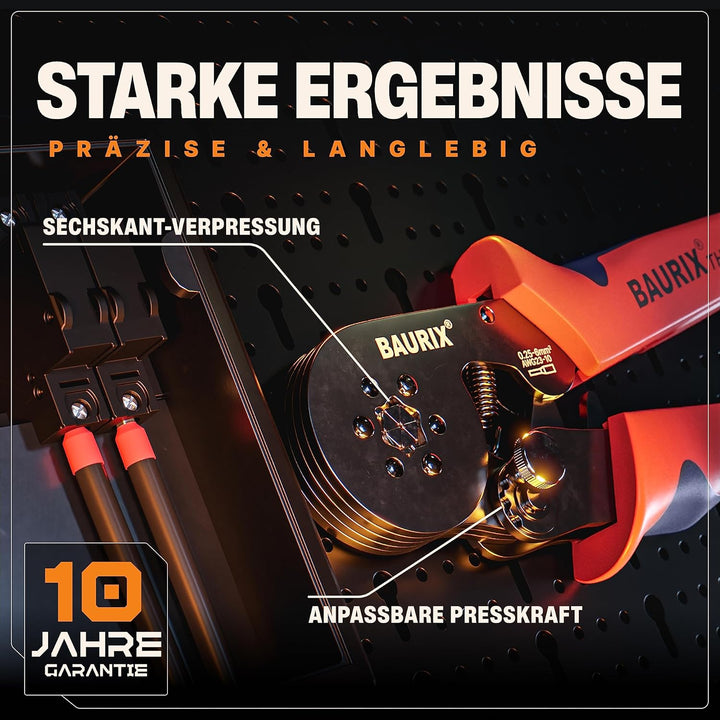 BAURIX® Crimpzangen Set – THESEUS Aderendhülsenzange 0,25–6 mm² mit 2000 Aderendhülsen & KAIRON Crim