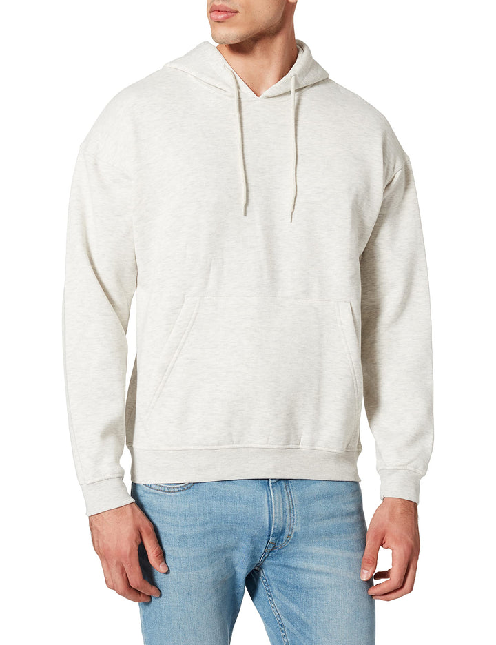 JACK & JONES Herren Jorbrink Sweat Hood Kapuzenpullover L White Melange/Fit:cropped Box/Brushed, L W