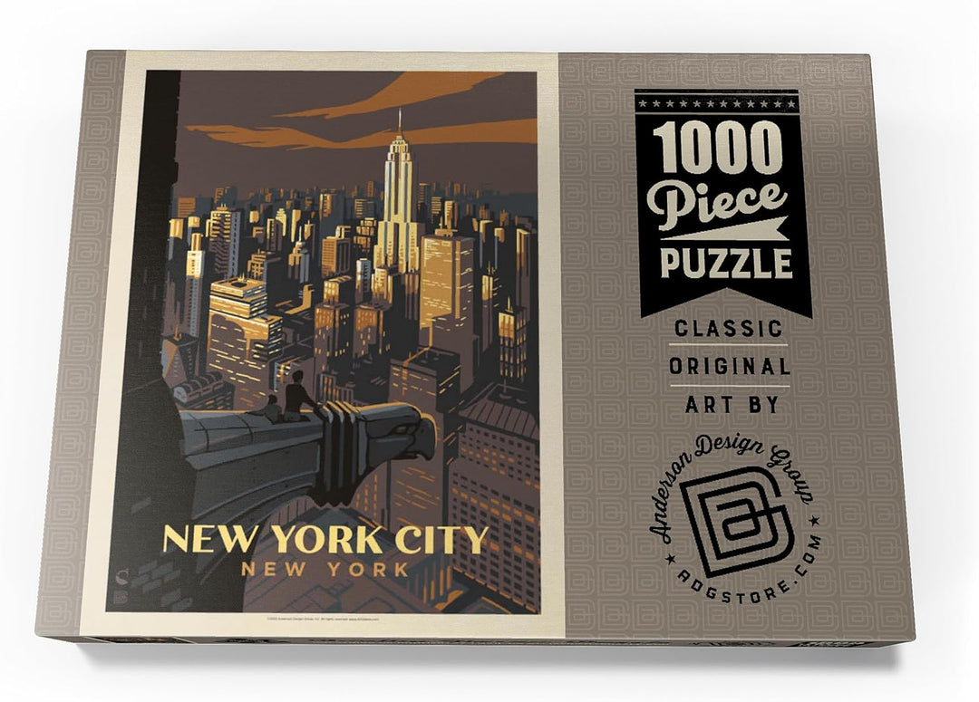 New York City: Eagle's View, Vintage Poster - Premium 1000 Teile Puzzle - MyPuzzle Sonderkollektion
