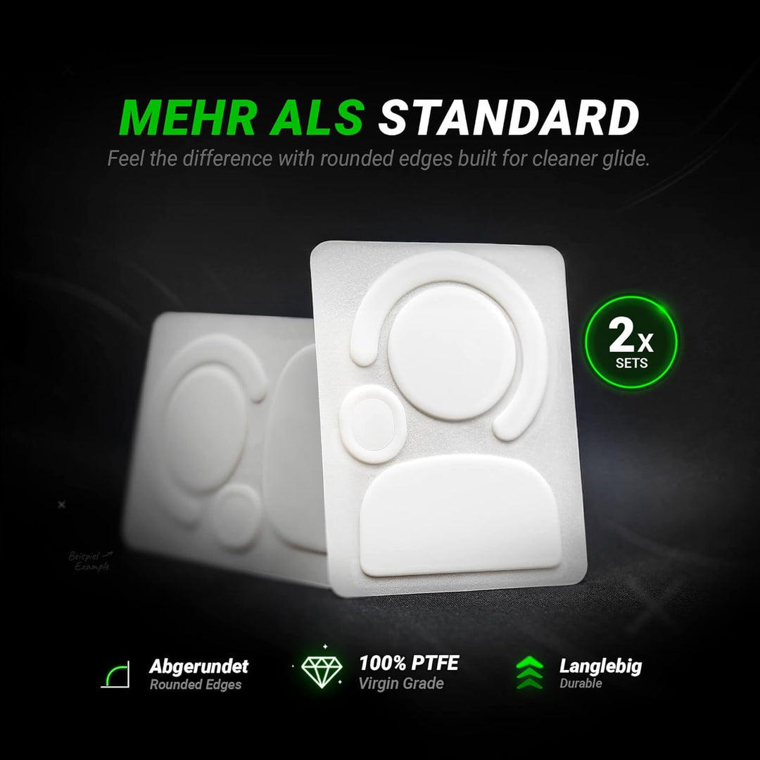 SensoryBoost DPS Glides (2er Set) kompatibel mit Logitech MX Master 4 - Ultra Schnell, Abgerundet, L