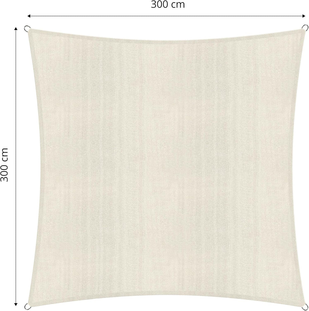 Lumaland Sonnensegel Quadrat | 3 x 3 Meter Wetterbeständiger Sonnenschutz inkl. Befestigungsseile |