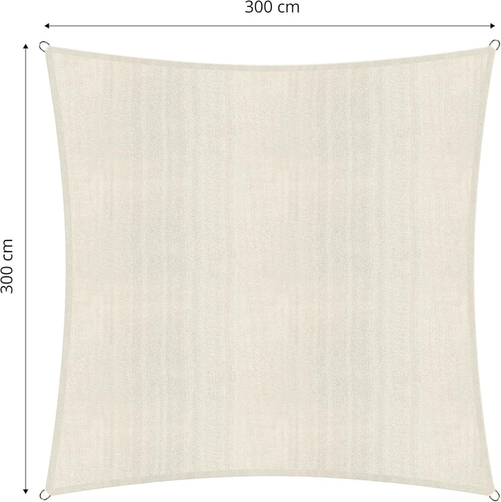 Lumaland Sonnensegel Quadrat | 3 x 3 Meter Wetterbeständiger Sonnenschutz inkl. Befestigungsseile |