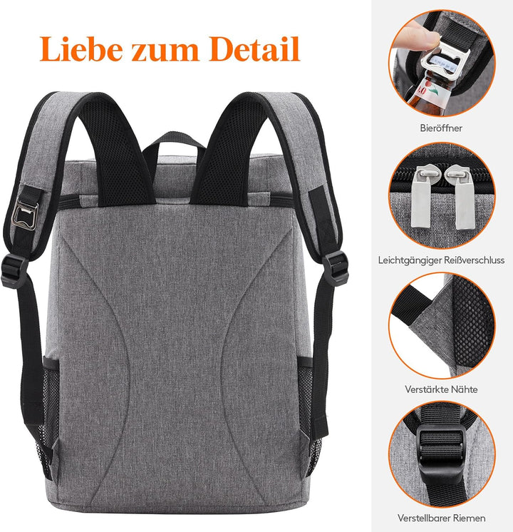Lifewit 22L Kühlrucksack Auslaufsichere Kühltasche Rucksack wasserdichte Picknickrucksack Isolierte