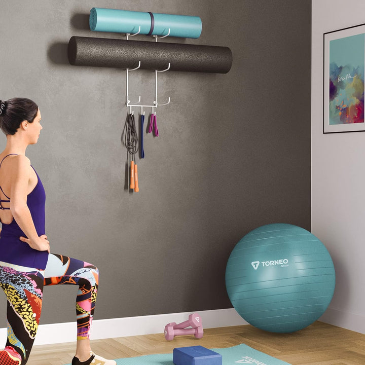 Wallniture Guru Wandhalterung Yogamatte Heim Gym Ausrüstung Widerstandsbänder und Schaumstoffrollenh