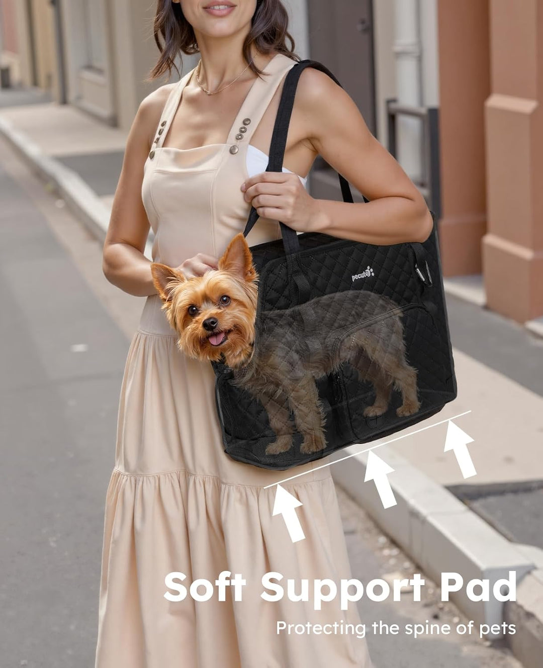 pecute Hundetasche für Kleine Hunde 5kg, Tragetasche Hund Hundetragetasche Leichte, Faltbare Hundetr