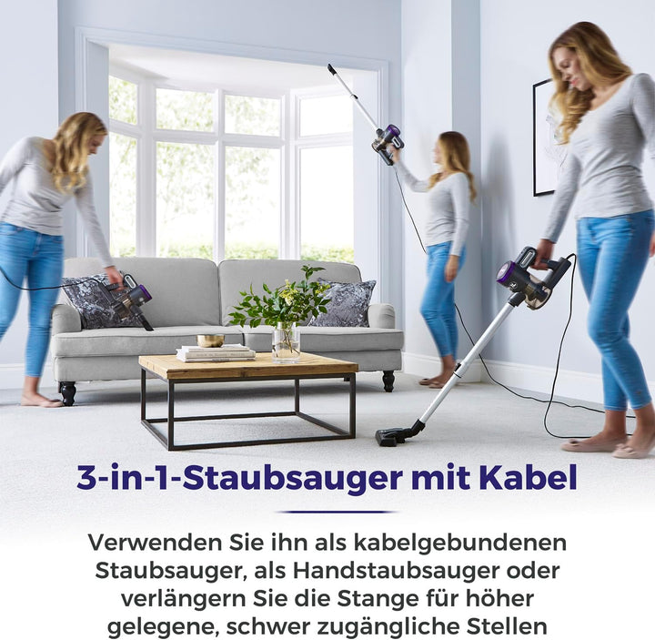 Tower T513005 Pro XEC20 3-in-1 Staubsauger mit Kabel, Zyklon-Saugkraft, Integriertem HEPA-13- Filter