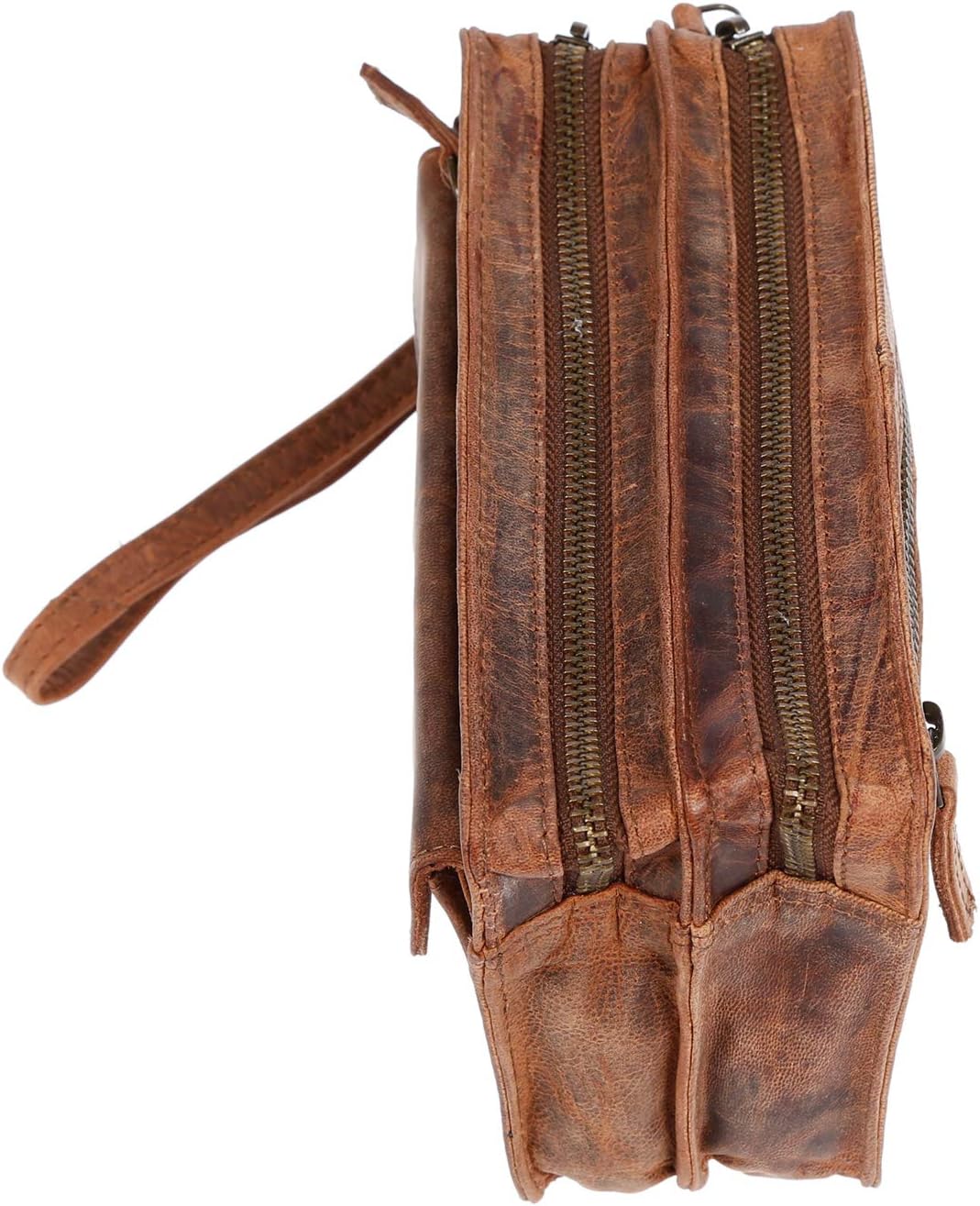 Christian Wippermann Herren echt Leder Handgelenktasche Herrenhandtasche Dokumententasche Tasche Dop