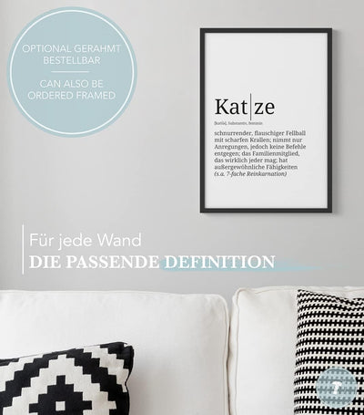 Papierschmiede® Definition: Katze, DIN A1 (59x84 cm), XXL Poster für Wohnzimmer, Schlafzimmer, Küche