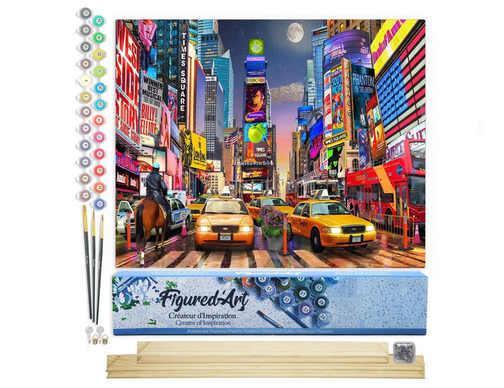 Figured'Art Malen Nach Zahlen Erwachsene Mit Rahmen Timesquare - Paint by Numbers Basteln DIY Bastel